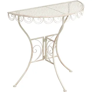 Beliani Bistrotisch Ø 80 x 36 cm Hellbeige