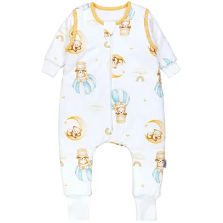 Babyschlafsack TUPTAM "Schlafsack mit Füßen Winterschlafsack mit Armen Beinen" Gr. 68, gelb (balon, bär, mond), Schlafsäcke, Baby, L: 74cm, Obermaterial: 100% Baumwolle CO., Babyschlafsack, L:74cm