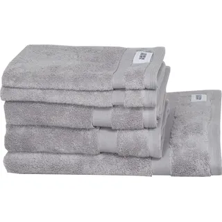 SCHÖNER WOHNEN-Kollektion Handtuch Set »Cuddly«, (Set, 5 St., 2 Handtücher 50x100 cm-2 Badetücher 70x140 cm-2 Gästetücher 30x50 cm), schnell trocknende Airtouch-Qualität SCHÖNER WOHNEN-KOLLEKTION grau