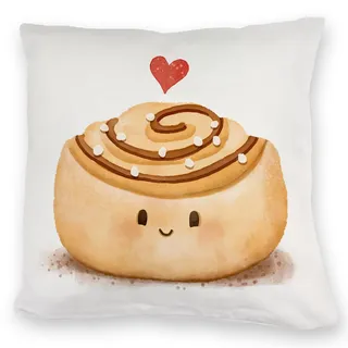 speecheese Kuschelkissen Zimtschnecke Kawaii süßes Teenager Zimtrolle | ein schönes DekoKuschelkissen für die Couch knuffiges Sofa Kuchen Motiv kuscheliger Kuschelkissen bezug