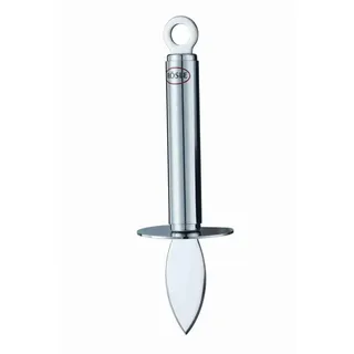 Rösle Austernbrecher, hochwertiges Austernmesser mit Rundgriff zum Zubereiten von Muscheln und anderen Meeresfrüchten, Handschutz, Edelstahl 18/10, Silber, Silbern