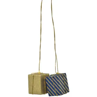 Baumbehang Pakete Gold/blau BxTxH= 2x2x3cm NEU Christbaum Christbaumschmuck
