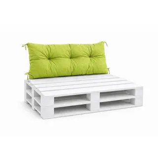 VBChome Palettenkissen für Europaletten Möbel Palettenauflage Garten 12 Farben mit Schaumstoffflocken Füllung Limettenfarbe Rückenkissen 120 x 40 cm