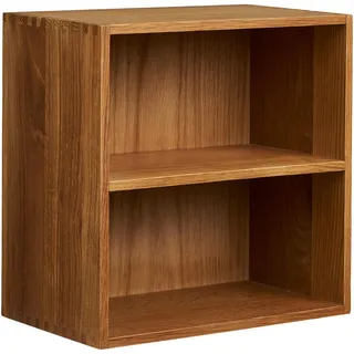 Wandregal , Eichefarben , Holz , Eiche , massiv , Holz , 1 Fächer , 30x30x18 cm , hängend , Holzmöbel, Holzregale, Wandregale Holz