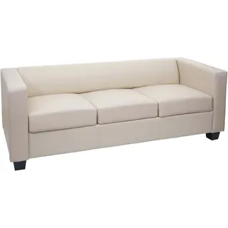 MCW Couch Leder 3-Sitzer Weiß