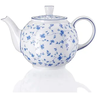 Arzberg 41382-607671-14230 Form 1382 Blaublüten Teekanne 6 Stück, Porzellan, weiß/blau, 17.8 x 17.8 x 16.5 cm