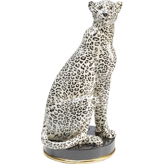 Kare Deko Figur Cheetah, Silber, Deko Objekt, Gepard Motiv, Tier Skulptur, 54x30x26 cm (H/B/T)