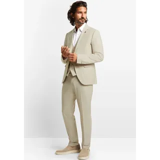 Anzug CINQUE "CIMONOPOLI", Herren, Gr. 106, S-Gr, braun (hellbraun), Web, Obermaterial: 53% Polyester, 43% Schurwolle, 4% Elasthan, unifarben, schmal, Anzüge Anzug, mit Powerstretch