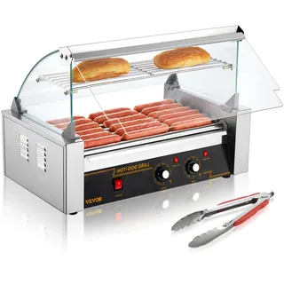 VEVOR Hot Dog Maker Hot Dog Grill Hotdog Rollen Grill Edelstahl 7 Rollen 1,4kW