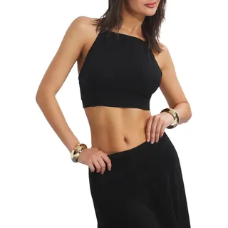 TRENDYOL Black Woven Backless Beach Blouse-Skirt Set Tbess25Au00102