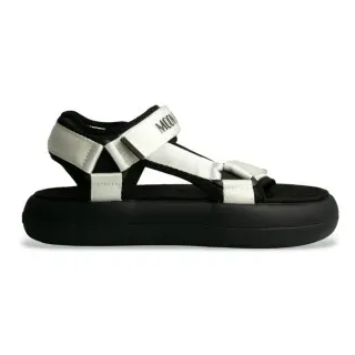 Moon Boot für Damen. 80D2420030 Icon Slide Sandalen schwarz (38), Wohnung, Klettverschluss, Lässig