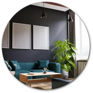 Tulup Spiegel 60 cm Runder , Glas , Formgebogen , 60x60x0.4 cm , Spiegel, Wandspiegel