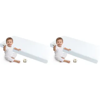 Medi Partners Spannbettlaken Spannbetttuch 60x120cm 100% Baumwolle Baby Bettwäsche Babymatratze Schlafsack Kinderbett Babybett (Weiss) (Packung mit 2)
