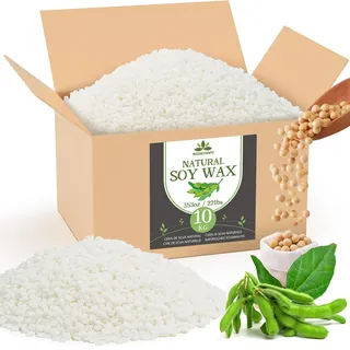 Sojawachs für Kerzen 10KG, Premium Kerzenwachs, Kerzenwachs zum Gießen & Kerzenherstellung, 100% Natürliches Sojawachs für Kerzen