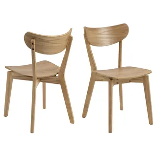 Actona Esszimmerstuhl Roxby Massivholz beige 2er Set