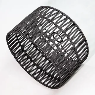 Osasy Modern schwarz Boho lampenschirm,rattan lampenschirme Trommelform, hohlgeschnitzt, für Stehlampe, Tisch Lampenschirm,Hängelampe