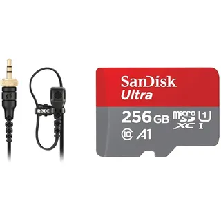 RØDE Lavalier II Hochwertiges Ansteckmikrofon für Broadcast & SanDisk Ultra Android microSDXC UHS-I Speicherkarte 256 GB + Adapter
