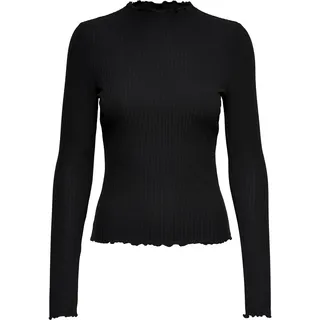 Only Damen Onlemma L/S High Neck Top Noos JRS Langarmshirt, Schwarz (Black Black), L