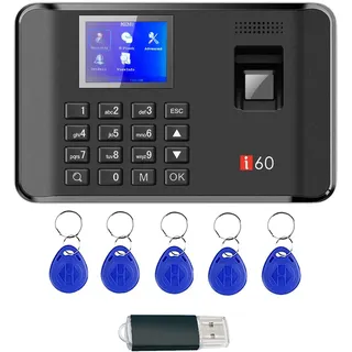 WEELIAO Fingerprint Time Clocks for Employees Small Business, Time Attendance Terminal Clock Machine with Fingerprint, Password, RFID Card,Office Punch Clock Automatic Report Generierung