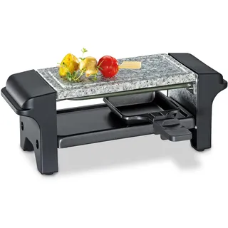 Küchenprofi Raclette TWIN Mit Steinplatte - Tischgrill für 2 Personen Mit Grillplatte Aus Granit, 2 Beschichtete Pfännchen - Mini Raclette