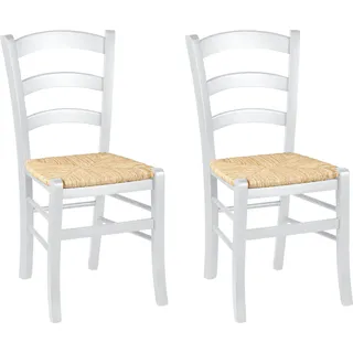 otto home Esszimmerstuhl Super Paesana Grasgeflecht weiß 2er Set