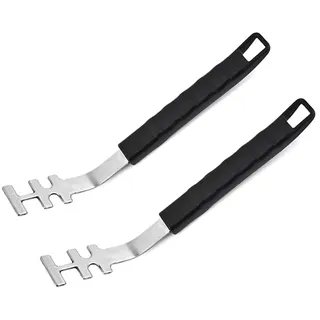 Qiantull 2 Stück Hitzebeständige Grillrostheber Anti-Verbrühung Grillrost Heber Werkzeug BBQ Werkzeuge Zubehör Universal-Griffe Kochen Grill Heber Werkzeug Grill für Zuhause, Camping, Grillstände