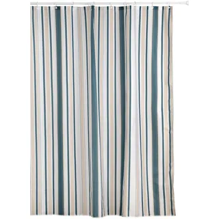 TATAY Duschvorhang Nature mit 16 Ringen Strapazierfähiges Polyester | Duschvorhang Badezimmer | 220x200 cm | Mit 16 Ringen | Strapazierfähiges Polyester | Praktisch für den Alltag, Weiß & Beige