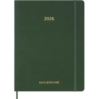 Moleskine 15 Monate Essential Wochenkalender 2025/2026, 1 Wo = 2 Seiten, vertikal, XXL, fester Einband, Myrtengrün