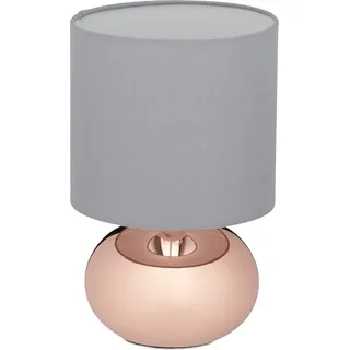 relaxdays Tischlampe Metall & Stoff - Kupfer