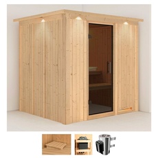 Bild von Sauna »Dima«, (Set), 3,6-kW-Plug & Play Ofen mit integrierter Steuerung, beige