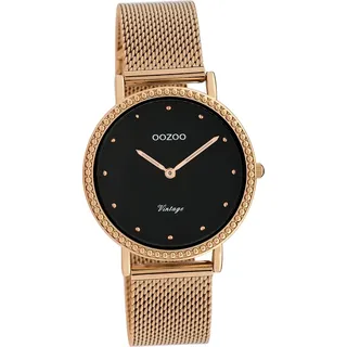 Oozoo Damen Armbanduhr rosegold Analog C20056 Vintage Edelstahlarmband D2UOC20056