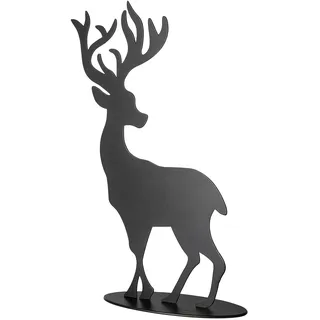 Fink Hirsch JASPER Weihnachtsfigur 8cm, schwarz, 15cm