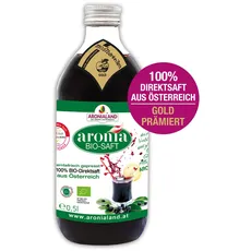 Bio Aronia Saft - GOLD PRÄMIERT - 500 ml in der Glasflasche