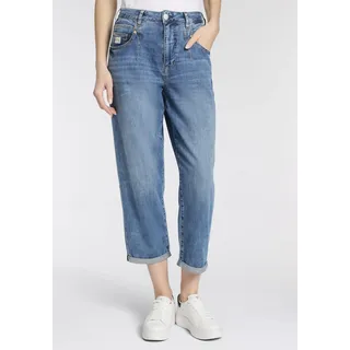 Straight-Jeans HERRLICHER "Brooke Denim Light", Damen, Gr. 30, N-Gr, sun faded, Denim/Jeans, Obermaterial: 98% Baumwolle, 2% Elasthan, loose fit knöchelfrei, Jeans Straight-Jeans, krempelbar