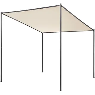 Beliani Pergola 2,94 x 2,82 m Beige/Schwarz