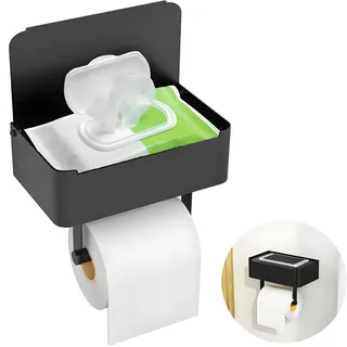 Gypie Toilettenpapierhalter Ohne Bohren 304 Edelstahl Schwarz Matt mit Box