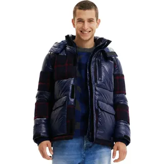 Desigual Herren Bernard Winter-Wolljacke M - Marine