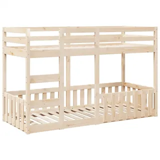 vidaXL Etagenbett 90x190 cm Massivholz Kiefer - Braun