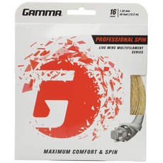 Gamma Tennissaite Professional Spin 16 (1,32 mm) 12,2 m Set, Natur, S
