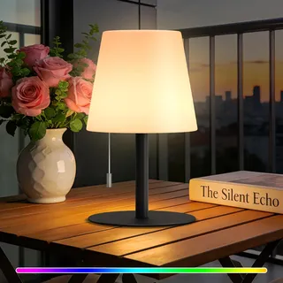 uuffoo LED Tischlampe Akku Kabellos, 8 Farben | 8-14h Akku | IP44 Wasserdicht USB C Aufladbar für Indoor & Outdoor