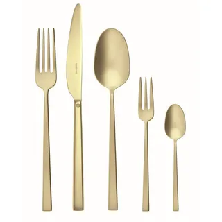 Sambonet Besteckset , Goldfarben , Metall , 60-teilig , lebensmittelecht , Besteck, Besteck-Sets