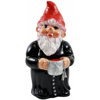 Deko Figur Zwerg Mönch H 29 cm Gartenzwerg stehend Pfarrer Gartenfigur