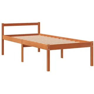 vidaXL Seniorenbett Wachsbraun 90x200 cm Massivholz Kiefer - Braun