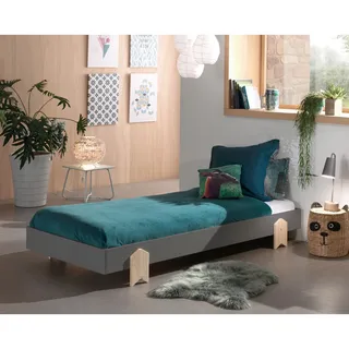 Vipack Jugendbett Modulo 90 x 200 cm Kiefer lackiert grau