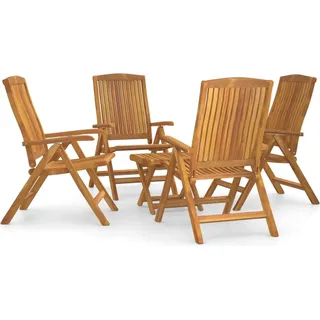 vidaXL 5-tlg. Garten-Lounge-Set Massivholz Teak - Braun