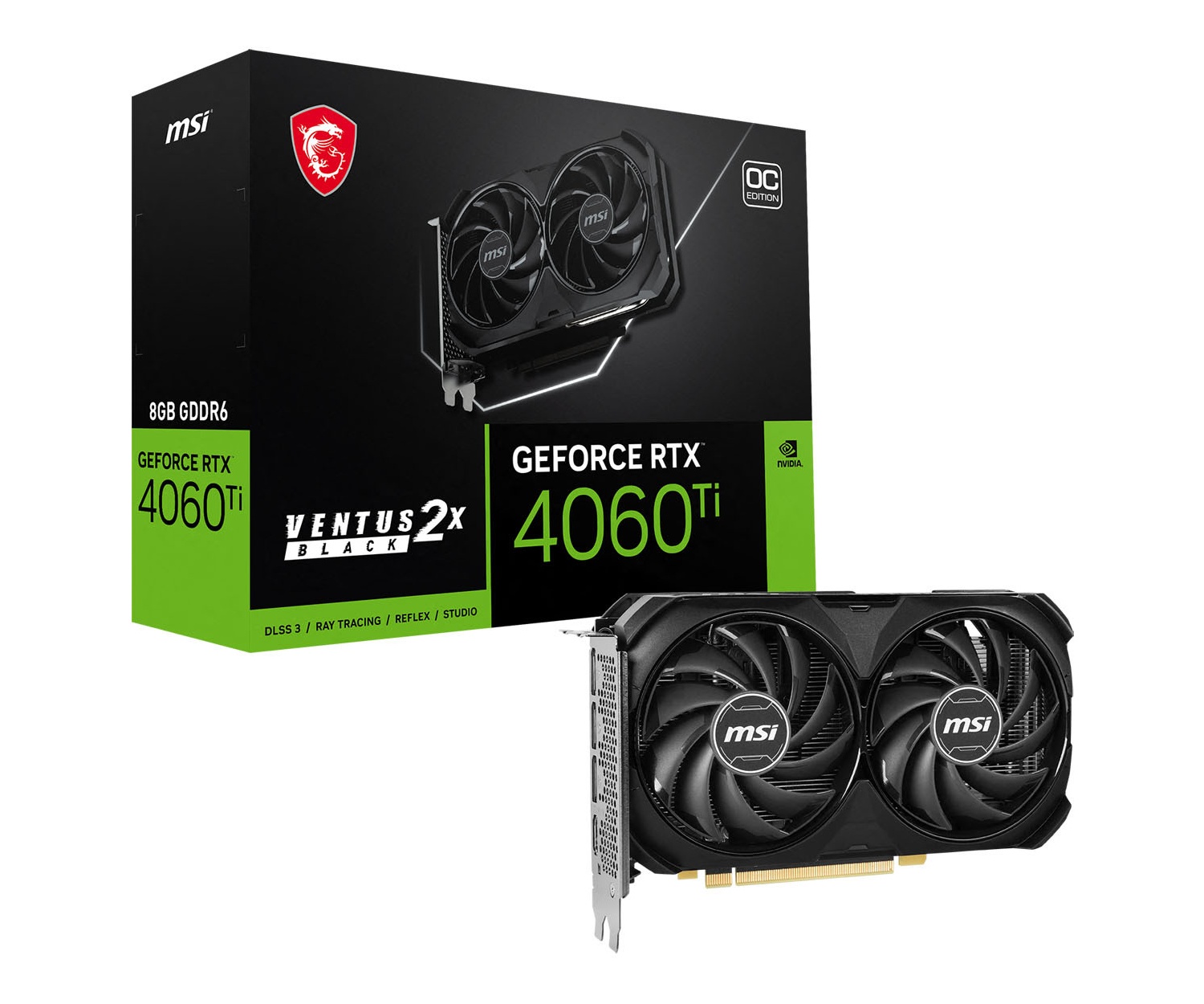 Bild von GeForce RTX 4060 Ti Ventus 2X Black 8G OC 8 GB GDDR6 V515-017R