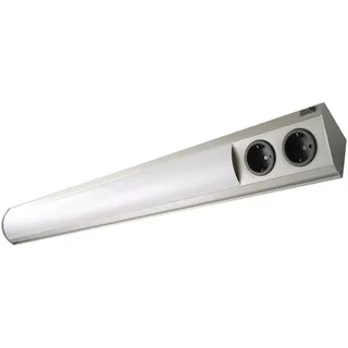 Wipo Corner Compact LED 9,6 W 4000K 860mm mit Steckdose Aluminium/Edelstahl weiß