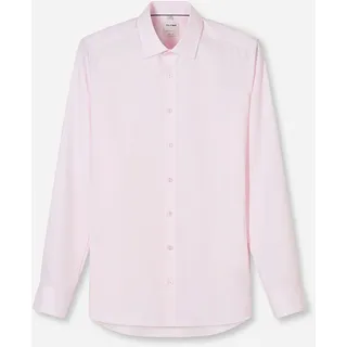 Langarmhemd OLYMP "Level Five", Herren, Gr. 40, N-Gr, rose, Web, Obermaterial: 97% Baumwolle, 3% Elastolefin, normal, 2-Knopf-Manschette, Hemden Langarmhemd, Under-Button-down-Kragen, Businesshemd, body fit, fein strukturiert
