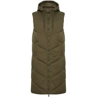 Longweste OXMO "Longweste OXBolyn", Damen, Gr. 36, grün (olive night), Obermaterial: 100% Nylon NY., Westen Longweste