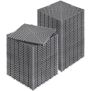 Vevor Ineinandergreifende Fliesen 55 Stk. Bodenfliesen Drainage-Bodenfliesen, Bodenfliesen 30 x 30 cm Außenbereich Quadratische Bodenfliesen Terrasse PVC Bodenfliesen Badezimmer, Pool, Toilette, Grau
